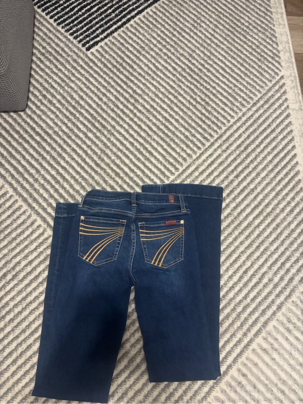 7 For All Mankind Dark Blue Boot Cut Jeans
